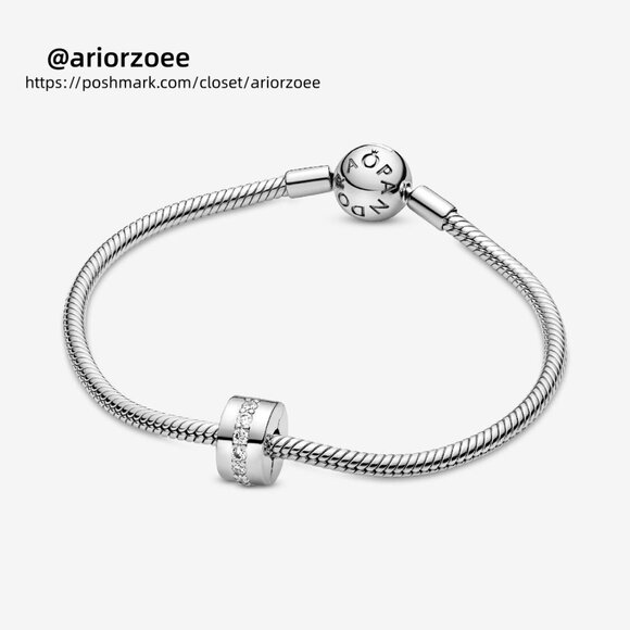 Pandora Clear Sparkling Row Clip Charm - Picture 4 of 7